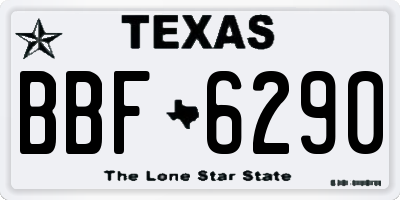 TX license plate BBF6290
