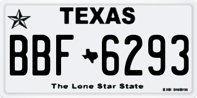 TX license plate BBF6293