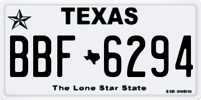 TX license plate BBF6294