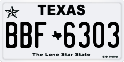 TX license plate BBF6303