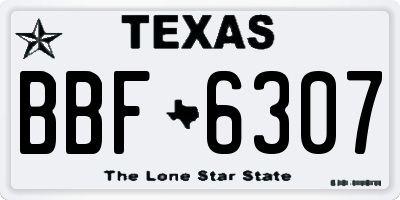 TX license plate BBF6307
