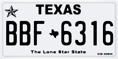 TX license plate BBF6316