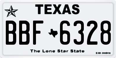 TX license plate BBF6328