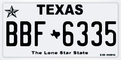 TX license plate BBF6335