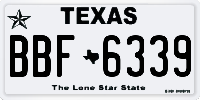 TX license plate BBF6339