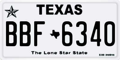 TX license plate BBF6340
