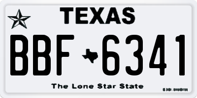 TX license plate BBF6341