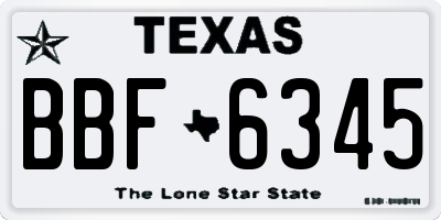 TX license plate BBF6345