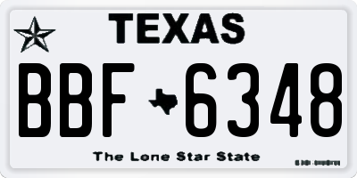 TX license plate BBF6348