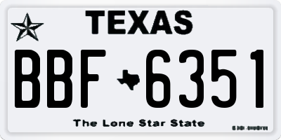 TX license plate BBF6351
