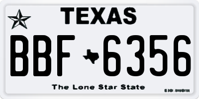 TX license plate BBF6356