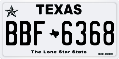 TX license plate BBF6368