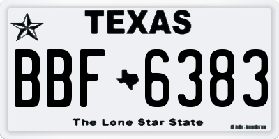 TX license plate BBF6383