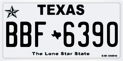TX license plate BBF6390