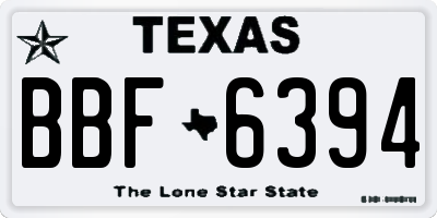 TX license plate BBF6394