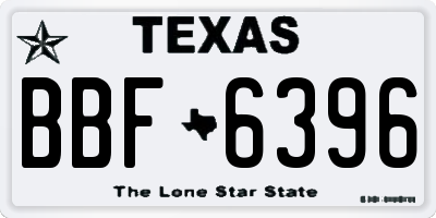 TX license plate BBF6396