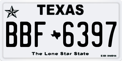 TX license plate BBF6397