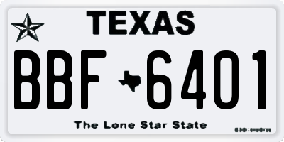 TX license plate BBF6401