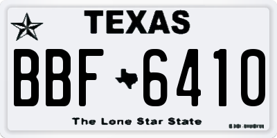 TX license plate BBF6410