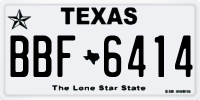 TX license plate BBF6414