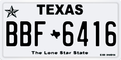 TX license plate BBF6416