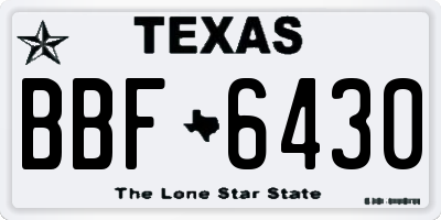 TX license plate BBF6430