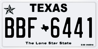 TX license plate BBF6441