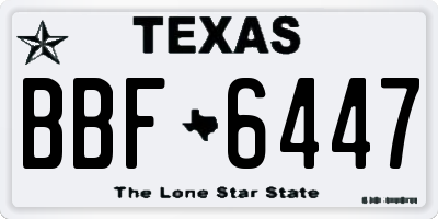 TX license plate BBF6447