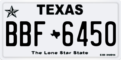 TX license plate BBF6450
