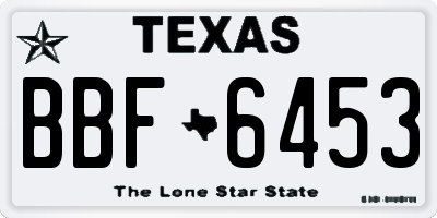 TX license plate BBF6453