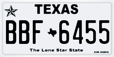 TX license plate BBF6455