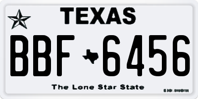 TX license plate BBF6456