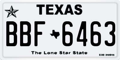 TX license plate BBF6463