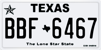 TX license plate BBF6467