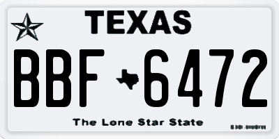 TX license plate BBF6472