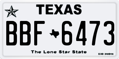 TX license plate BBF6473