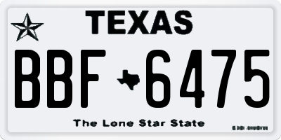 TX license plate BBF6475