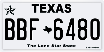 TX license plate BBF6480