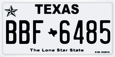 TX license plate BBF6485