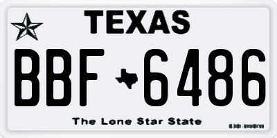TX license plate BBF6486