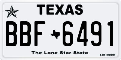 TX license plate BBF6491