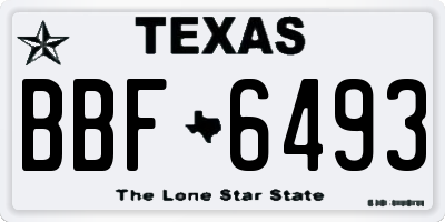 TX license plate BBF6493