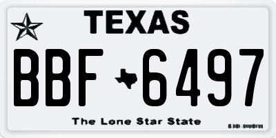 TX license plate BBF6497