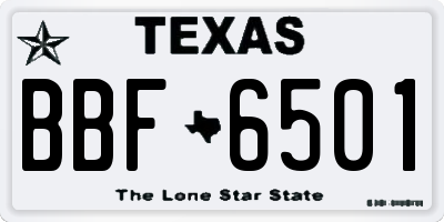 TX license plate BBF6501