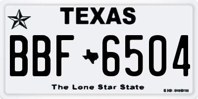 TX license plate BBF6504