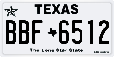 TX license plate BBF6512