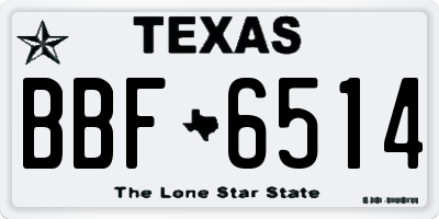 TX license plate BBF6514