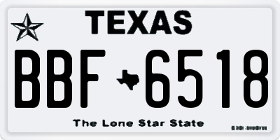 TX license plate BBF6518