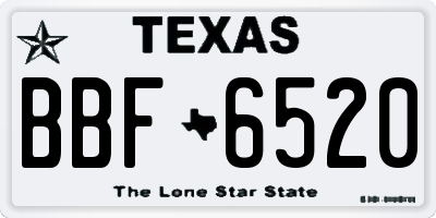 TX license plate BBF6520