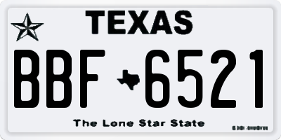 TX license plate BBF6521
